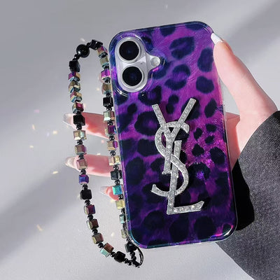 Luxury-Inspired Purple Leopard iPhone Case