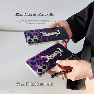 Luxury-Inspired Purple Leopard iPhone Case
