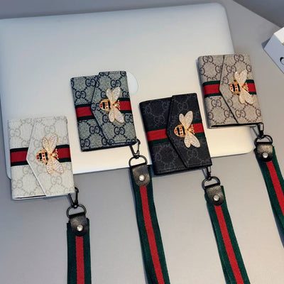 Luxury GG Bee Emblem Crossbody Mini Wallet