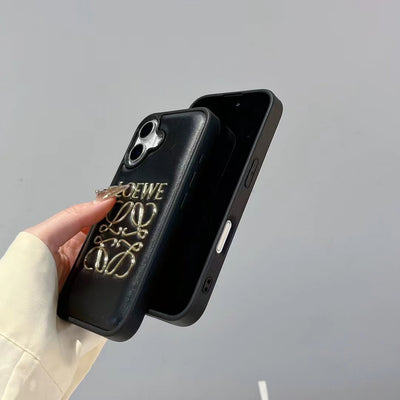 Luxury Curved Monogram Embossed iPhone Case