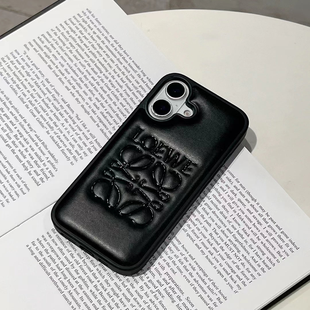Luxury Curved Monogram Embossed iPhone Case