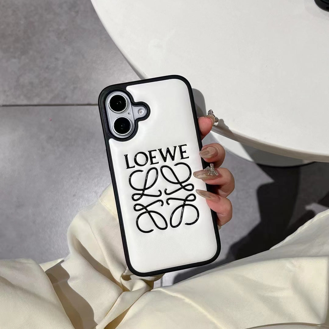 Luxury Curved Monogram Embossed iPhone Case