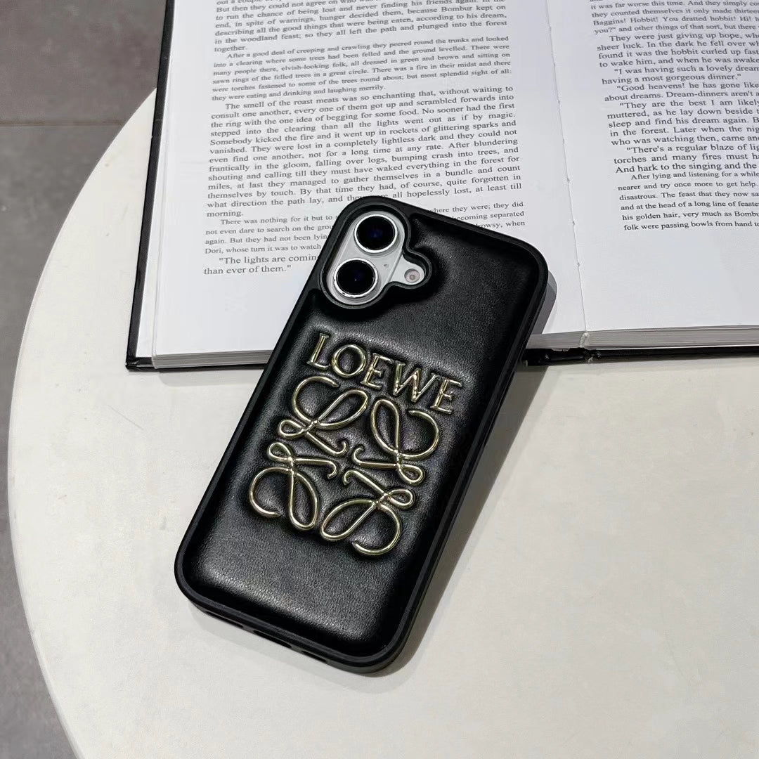 Luxury Curved Monogram Embossed iPhone Case