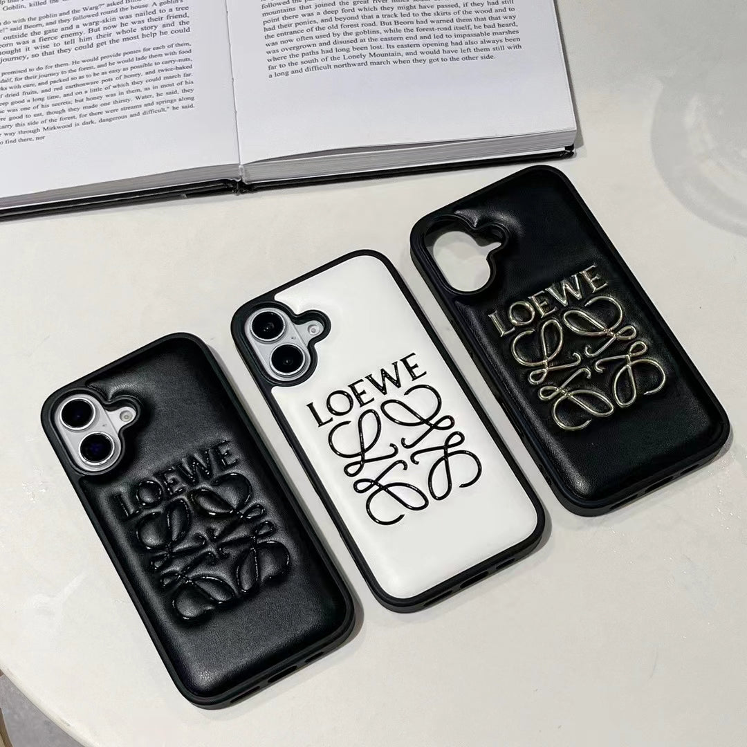 Luxury Curved Monogram Embossed iPhone Case