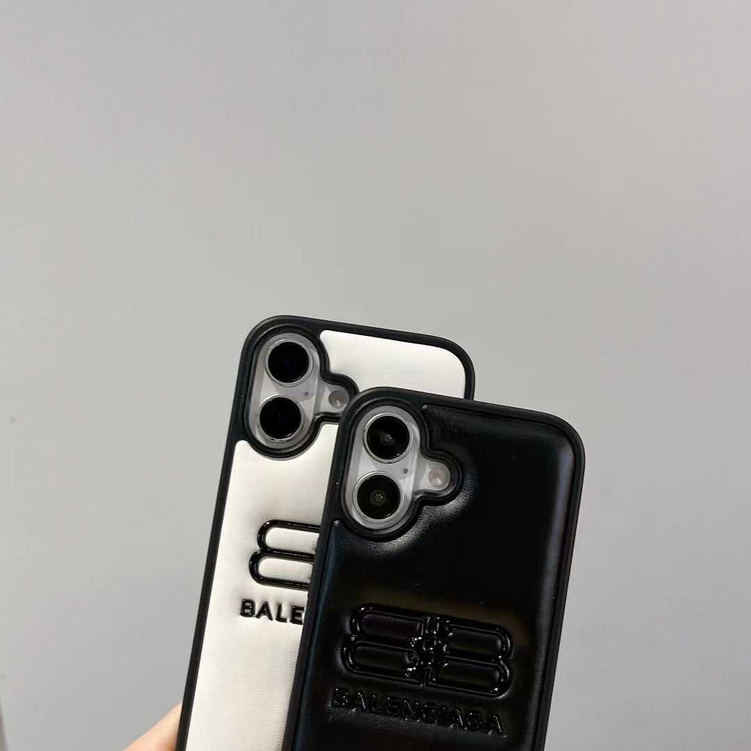 Luxury Embossed Double-B Logo iPhone Case