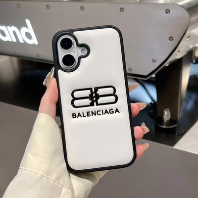 Luxury Embossed Double-B Logo iPhone Case