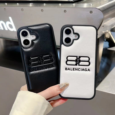 Luxury Embossed Double-B Logo iPhone Case