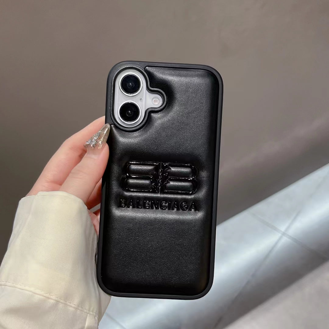 Luxury Embossed Double-B Logo iPhone Case