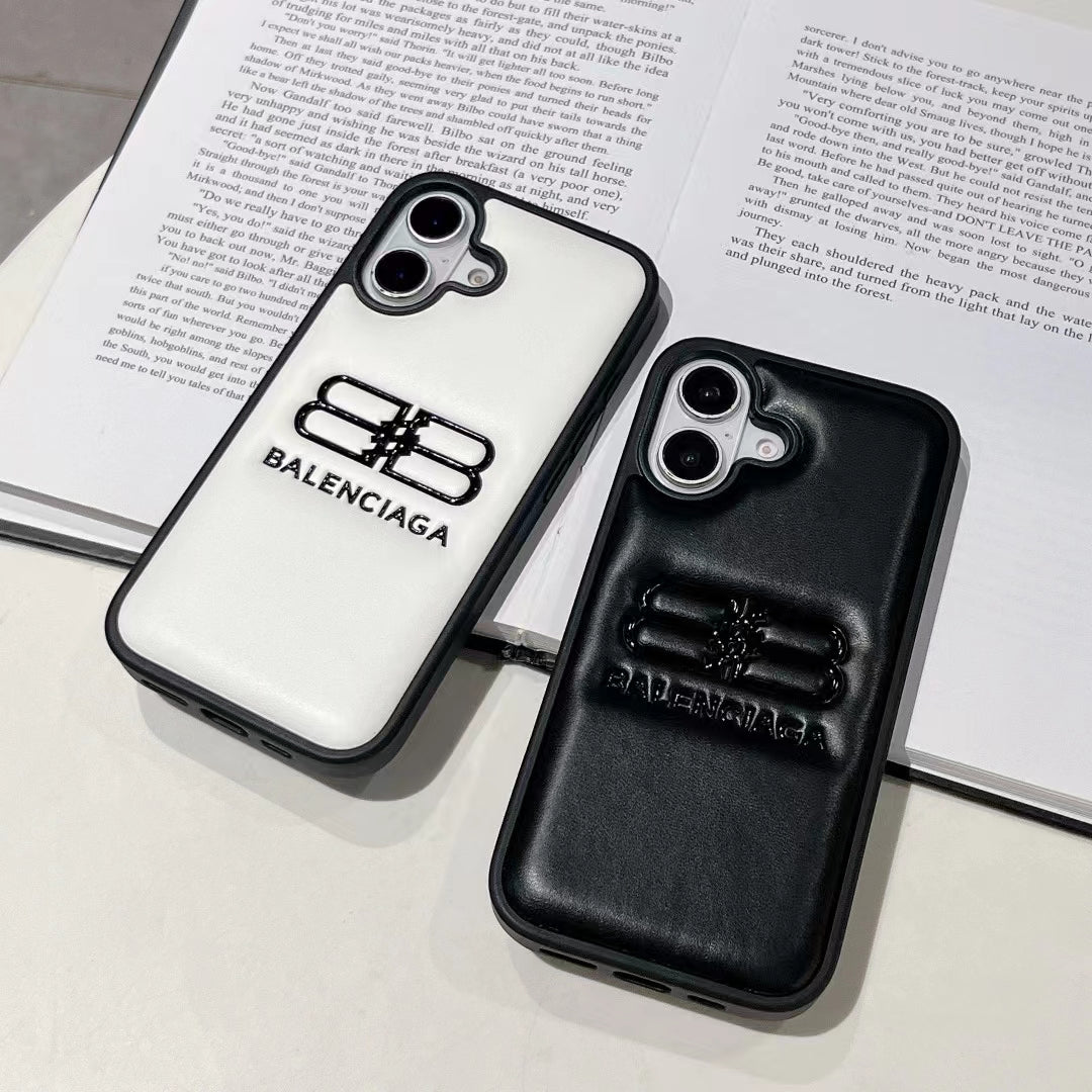 Luxury Embossed Double-B Logo iPhone Case