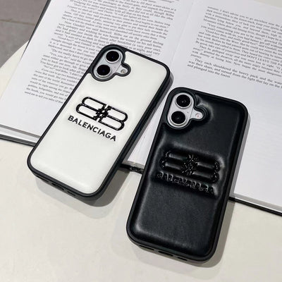 Luxury Embossed Double-B Logo iPhone Case