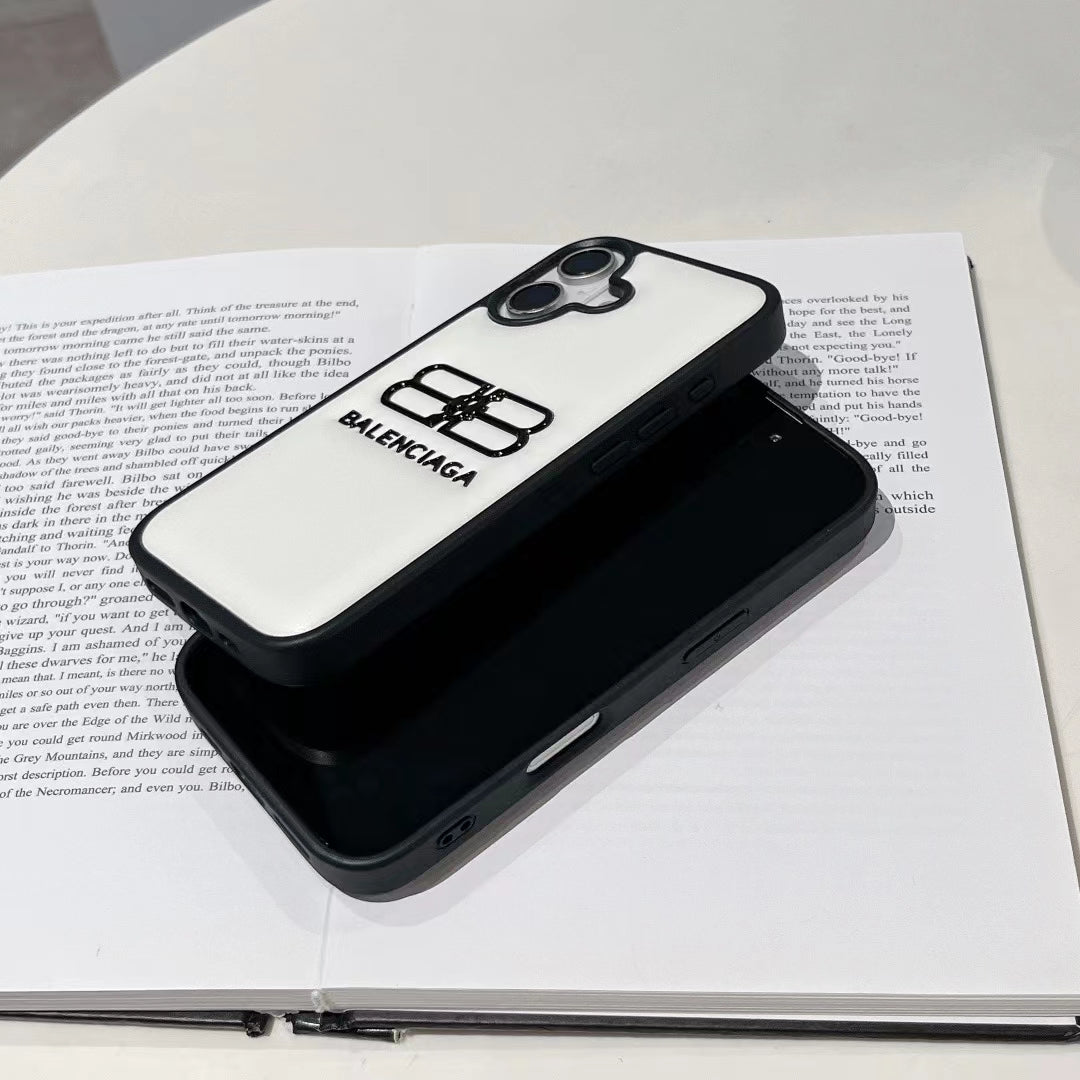 Luxury Embossed Double-B Logo iPhone Case