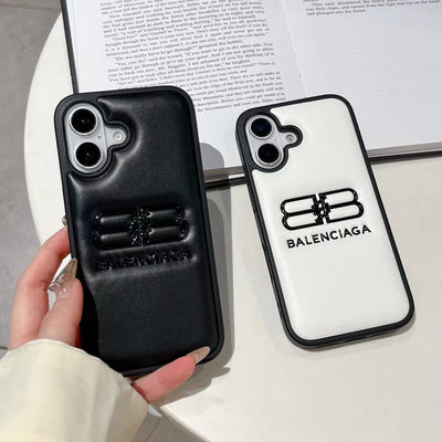 Luxury Embossed Double-B Logo iPhone Case