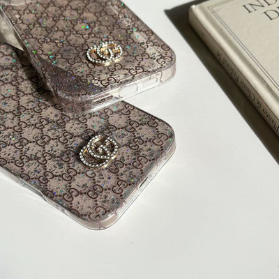 Luxury Monogram Glitter Pattern iPhone Case