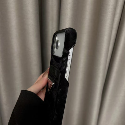 Luxury PR Monogram Phone Case with Card Holder