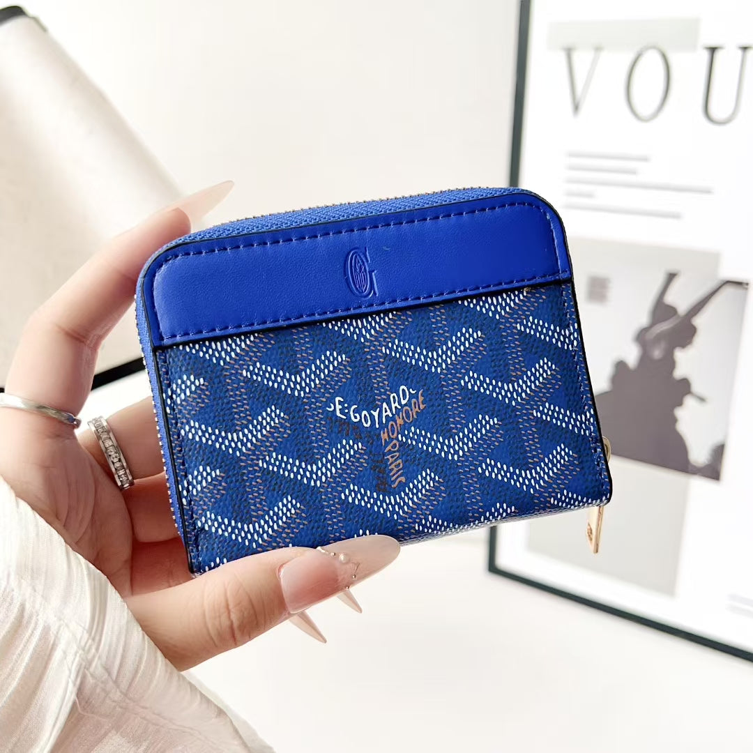 Luxury GY Monogram Zipper Card Wallet