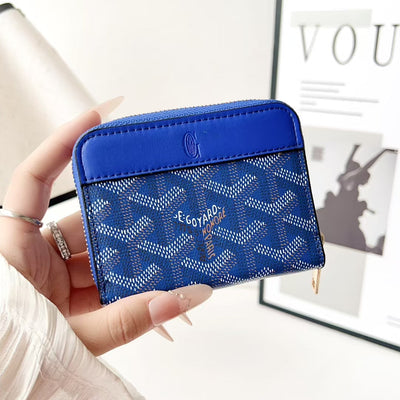 Luxury GY Monogram Zipper Card Wallet