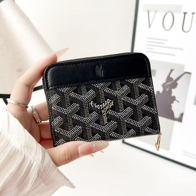Luxury GY Monogram Zipper Card Wallet