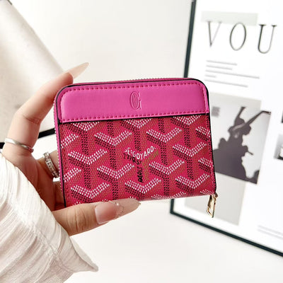 Luxury GY Monogram Zipper Card Wallet