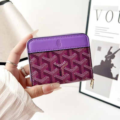 Luxury GY Monogram Zipper Card Wallet