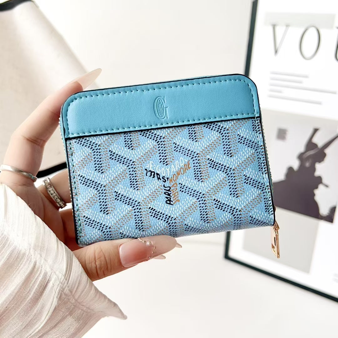 Luxury GY Monogram Zipper Card Wallet