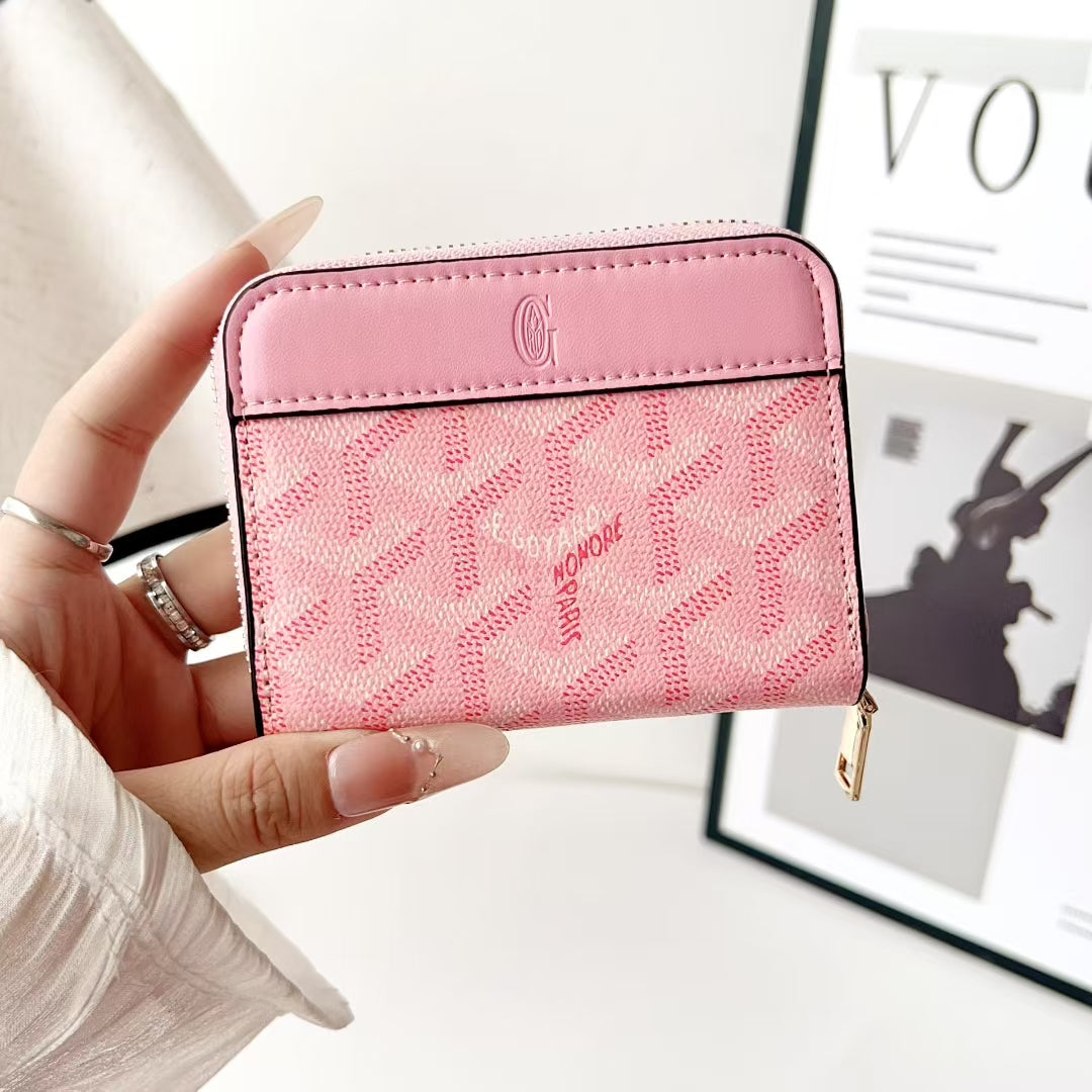 Luxury GY Monogram Zipper Card Wallet