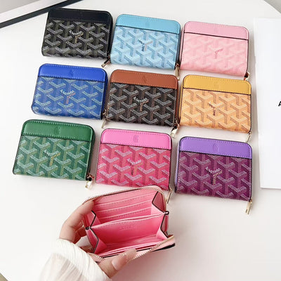 Luxury GY Monogram Zipper Card Wallet