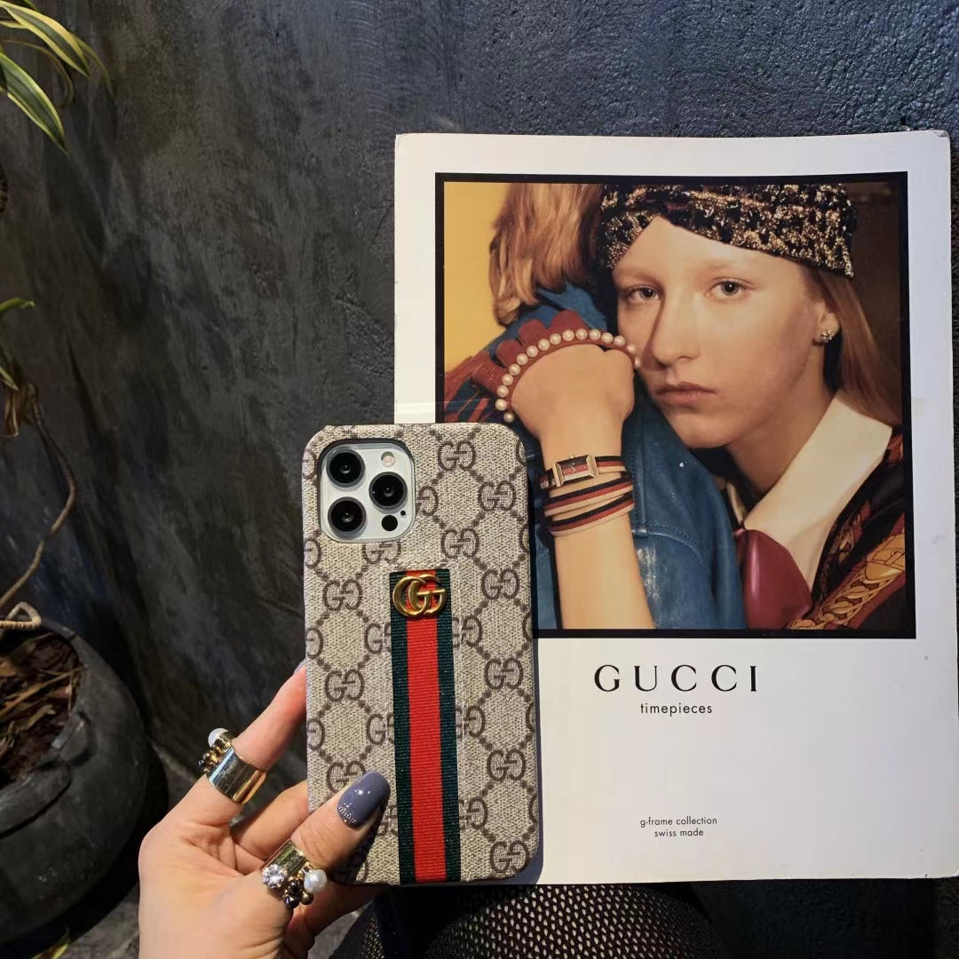 Elegant Protective iPhone Case with Gucci Logo