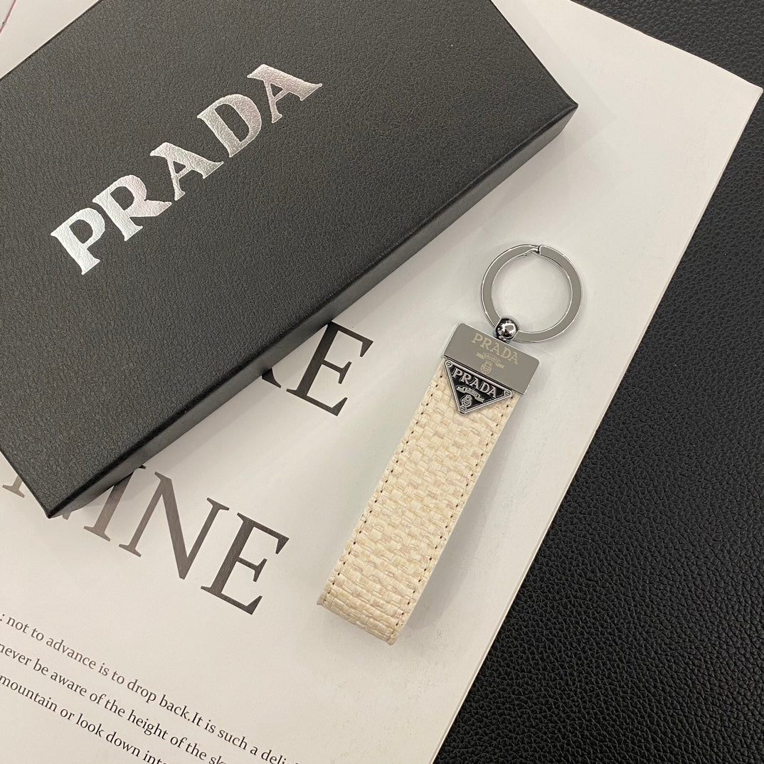 High-End Prada Keychain - Detailed View of Designer Key Ring
