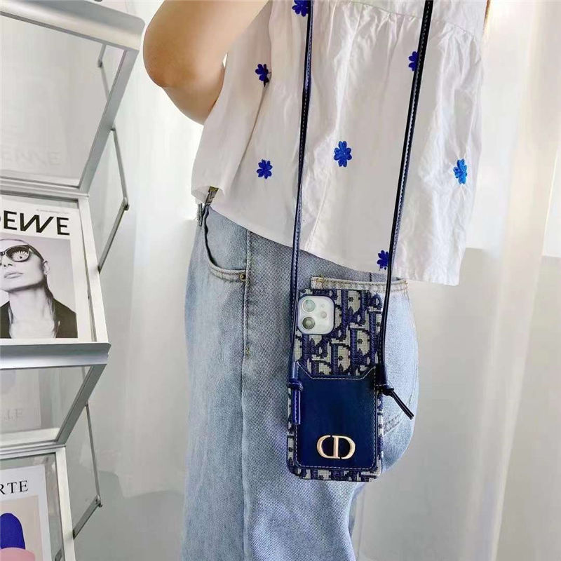 CD Luxury iPhone Case With Card Pocket & Lanyard
