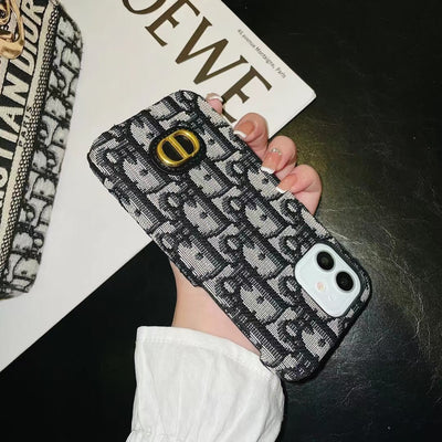 Sleek black DIOR iPhone case with premium finish