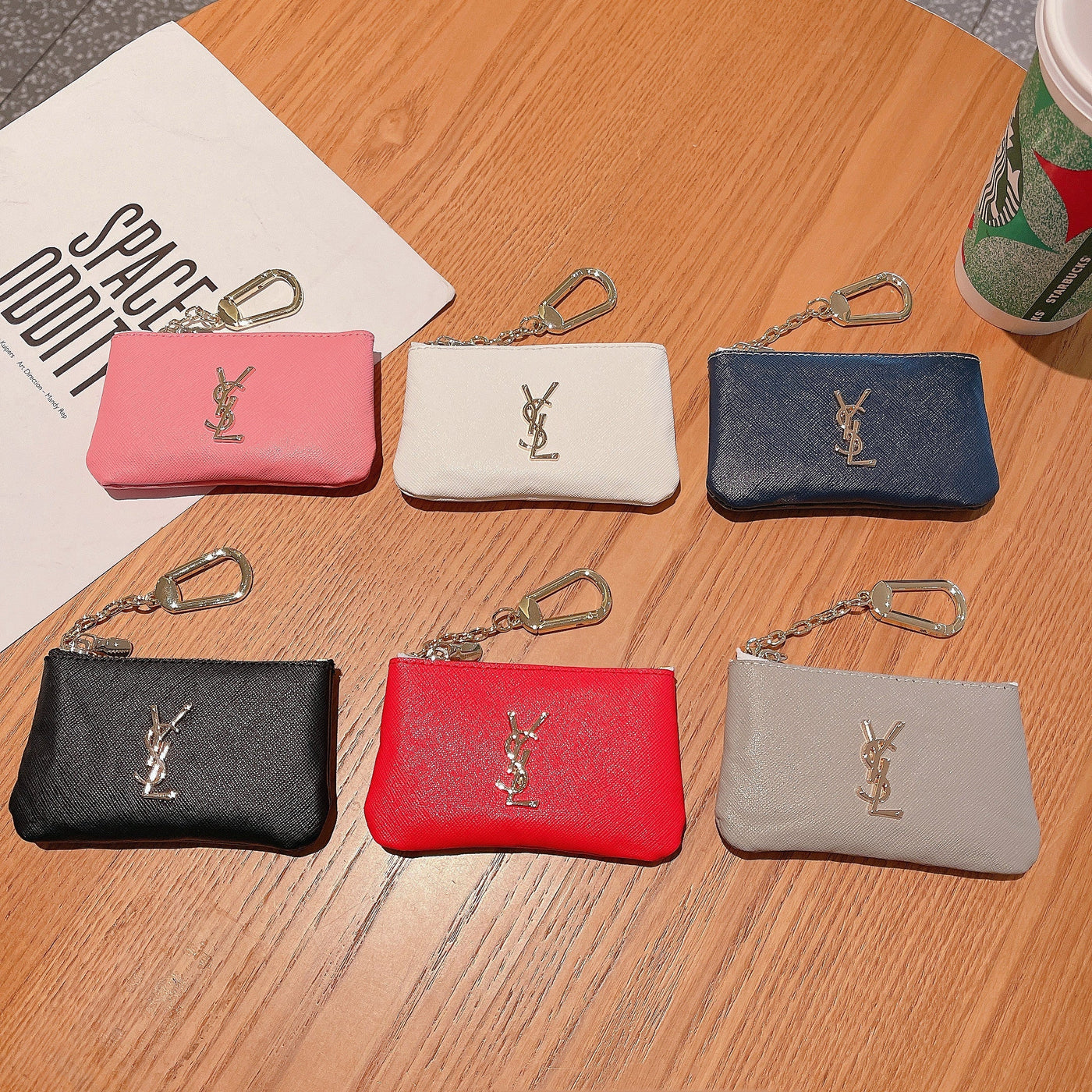 Luxury YL-Inspired Coin Pouches with Keychain