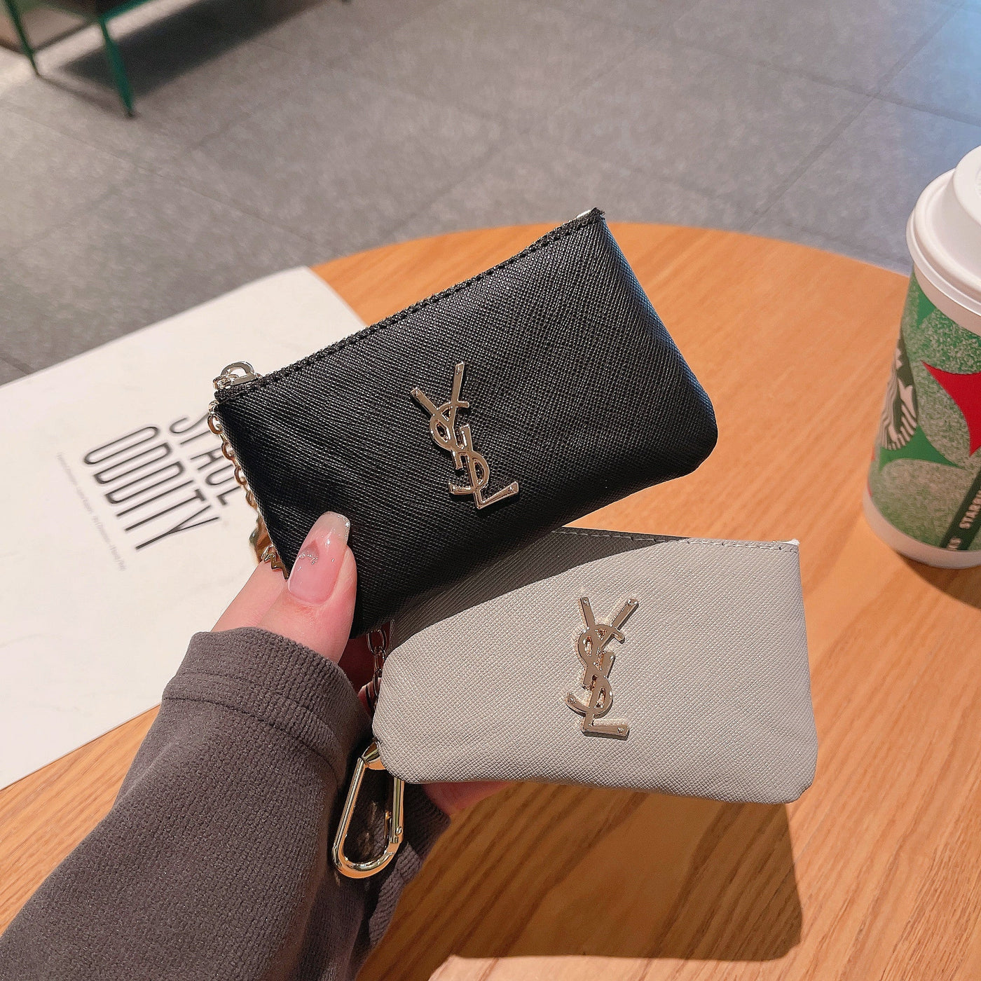 Luxury YL-Inspired Coin Pouches with Keychain