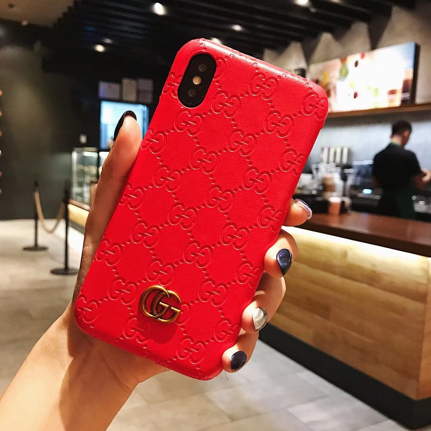 Detailed Shot of Gucci Debossed Phone Cas