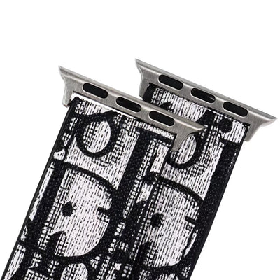 Luxurious Dior Apple Watch Band in silver metal