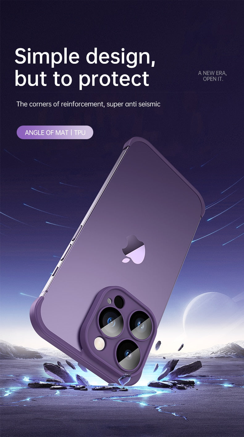 Corner Luxury Silicone Lens-Protective Case for iPhone