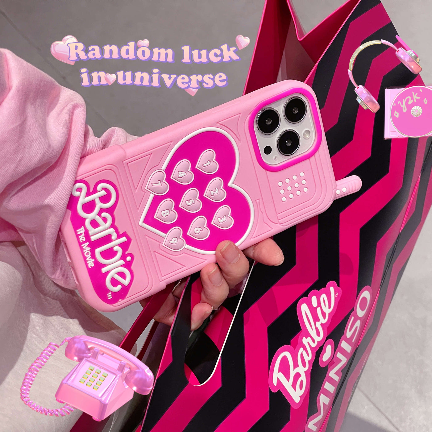 Barbie Movie 3D Cartoon Pink Princess iPhone Case