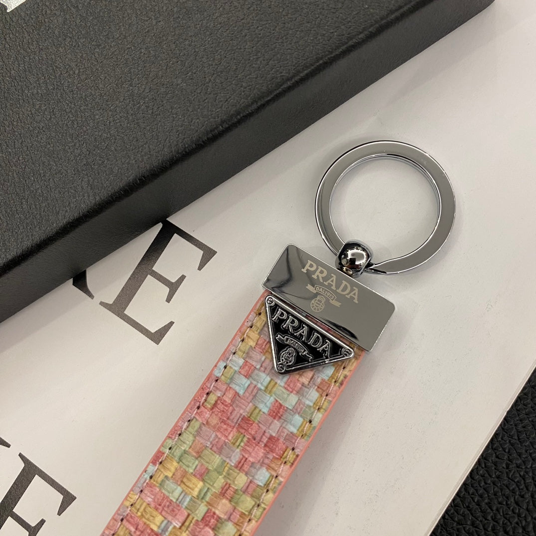 Designer Keychain - Prada Lady Key Ring with Iconic Branding