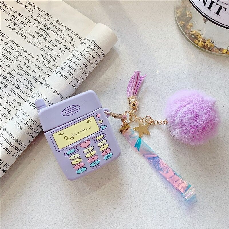 Purple Earphone Case | Baby Call Love Heart Earphone Case | Easy Cases