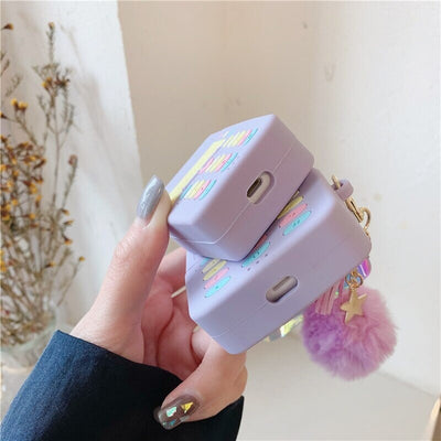 Purple Earphone Case | Baby Call Love Heart Earphone Case | Easy Cases
