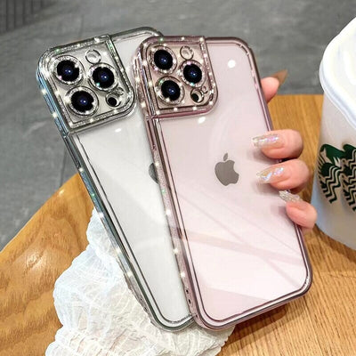 Transparent Plating Glitter Soft Clear Silicone Phone Case